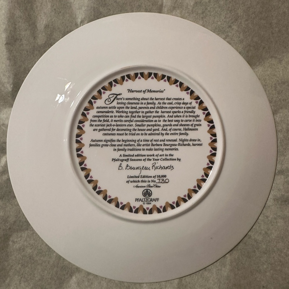 PFALTZGRAFF 5 seasons of the year plates, rare find discontinued - Picture 7 of 11
